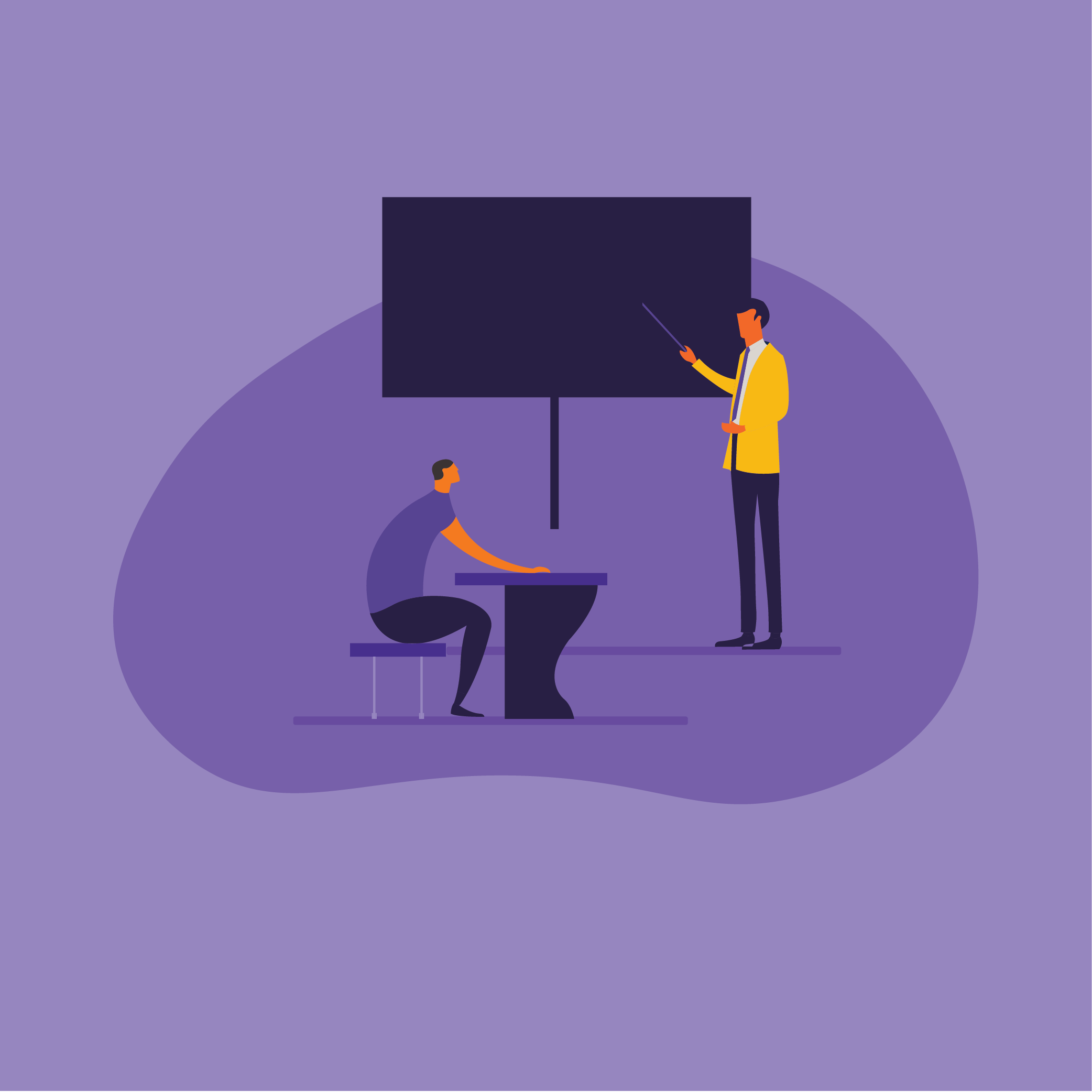 Presenter and trainee in a training session.