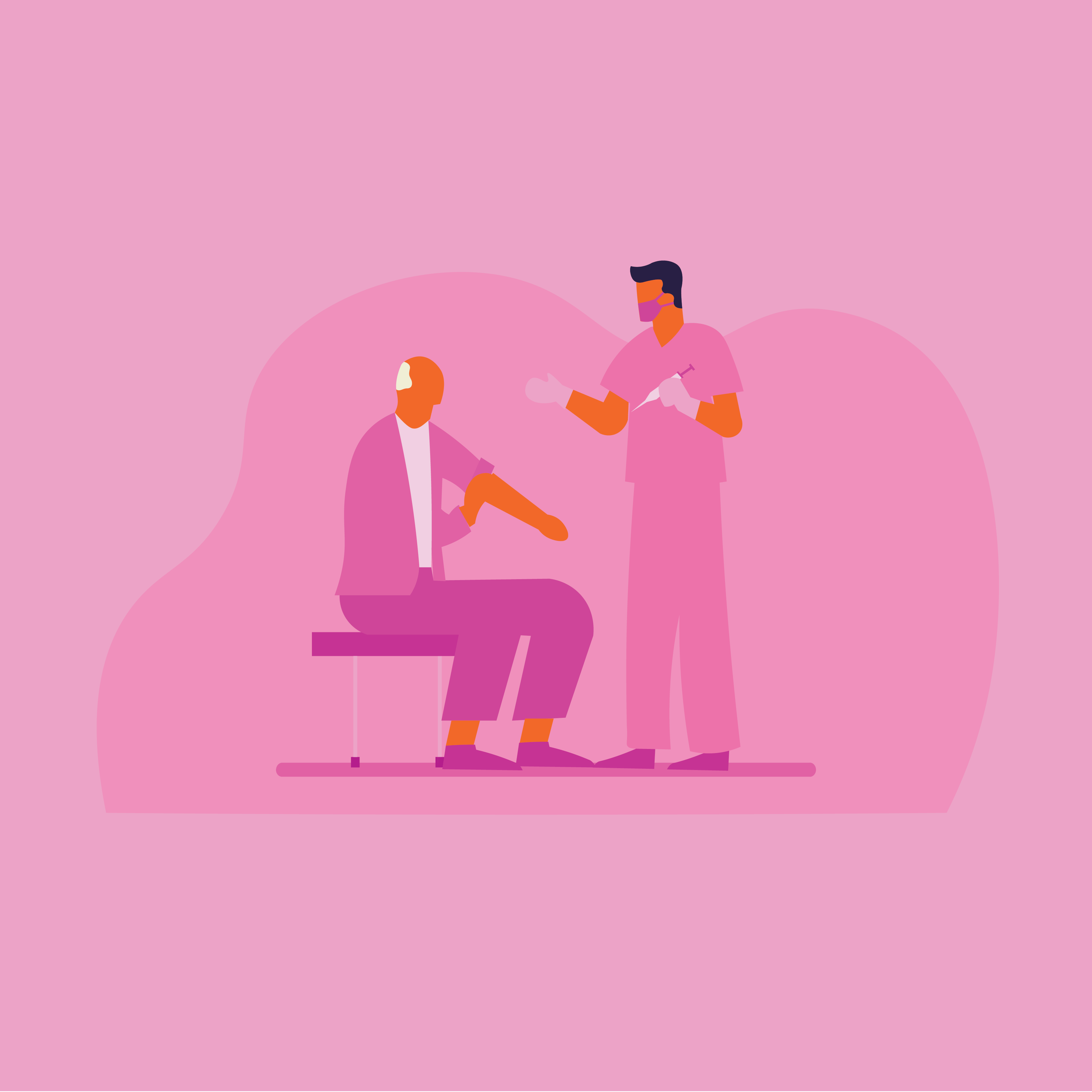 Medical professional administering a shot to a patient.