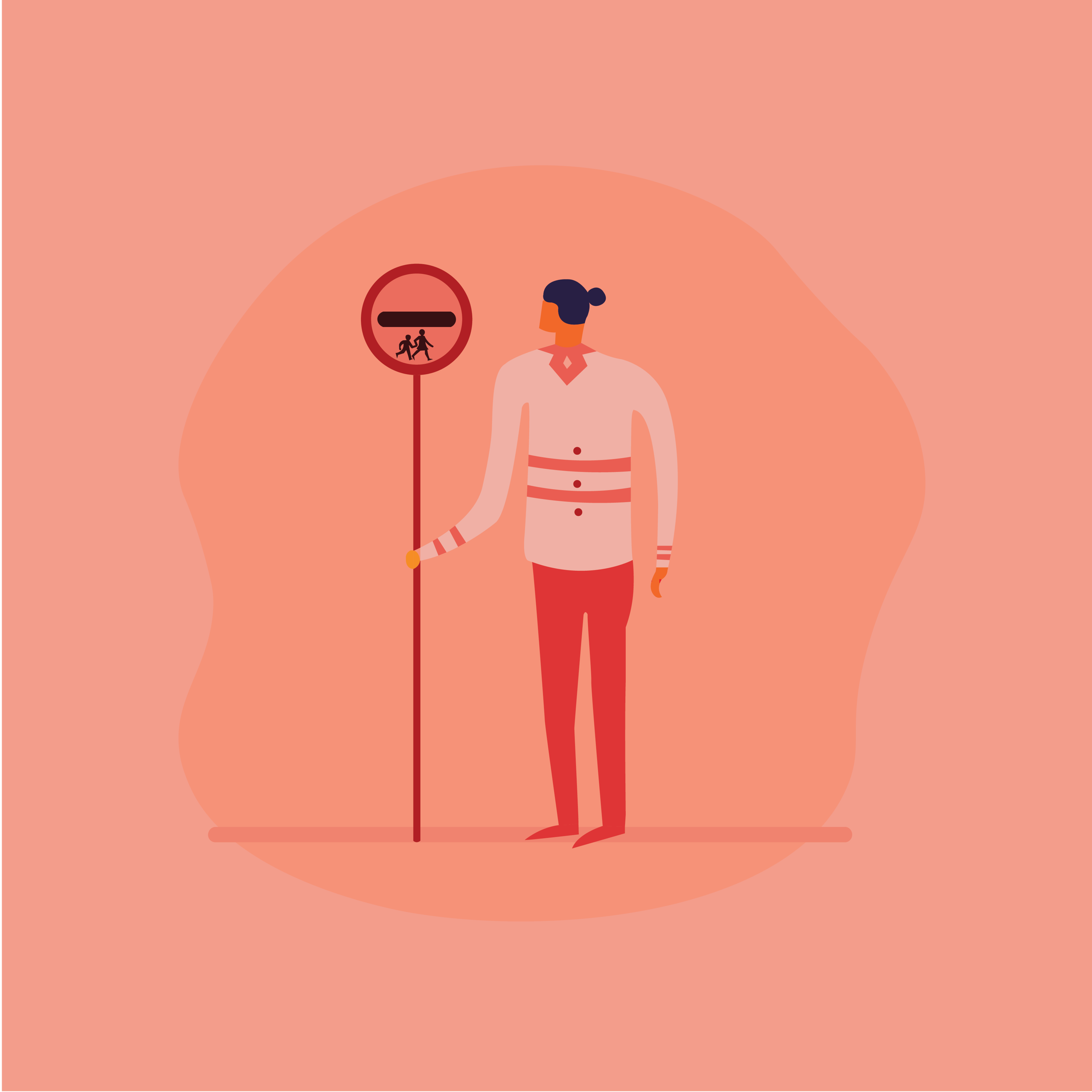 Person standing with a school crossing sign.