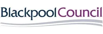 Logo of Blackpool Council with text and stripes.