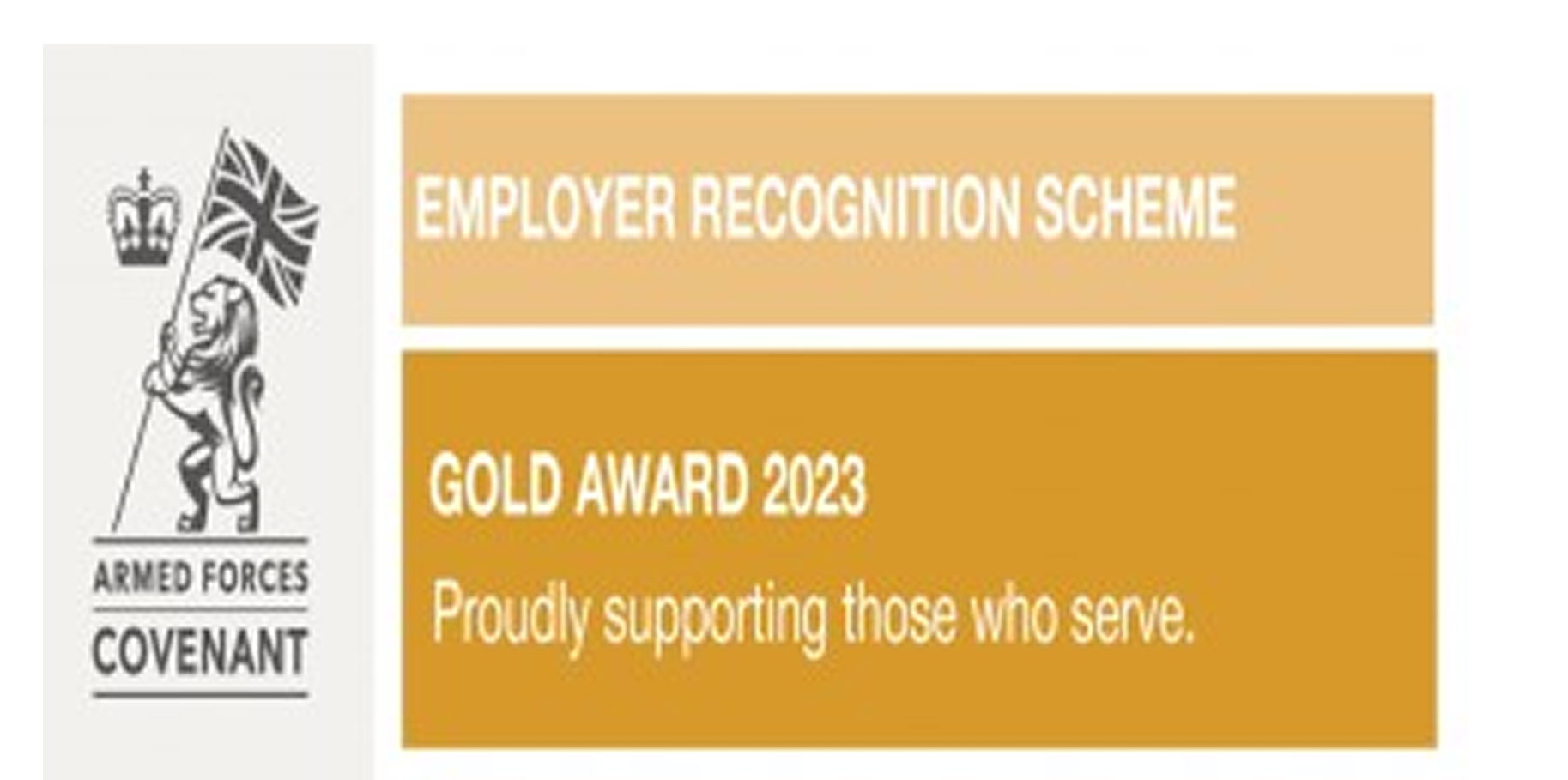 Gold Award 2023 for Employer Recognition. Proudly supporting those who serve.