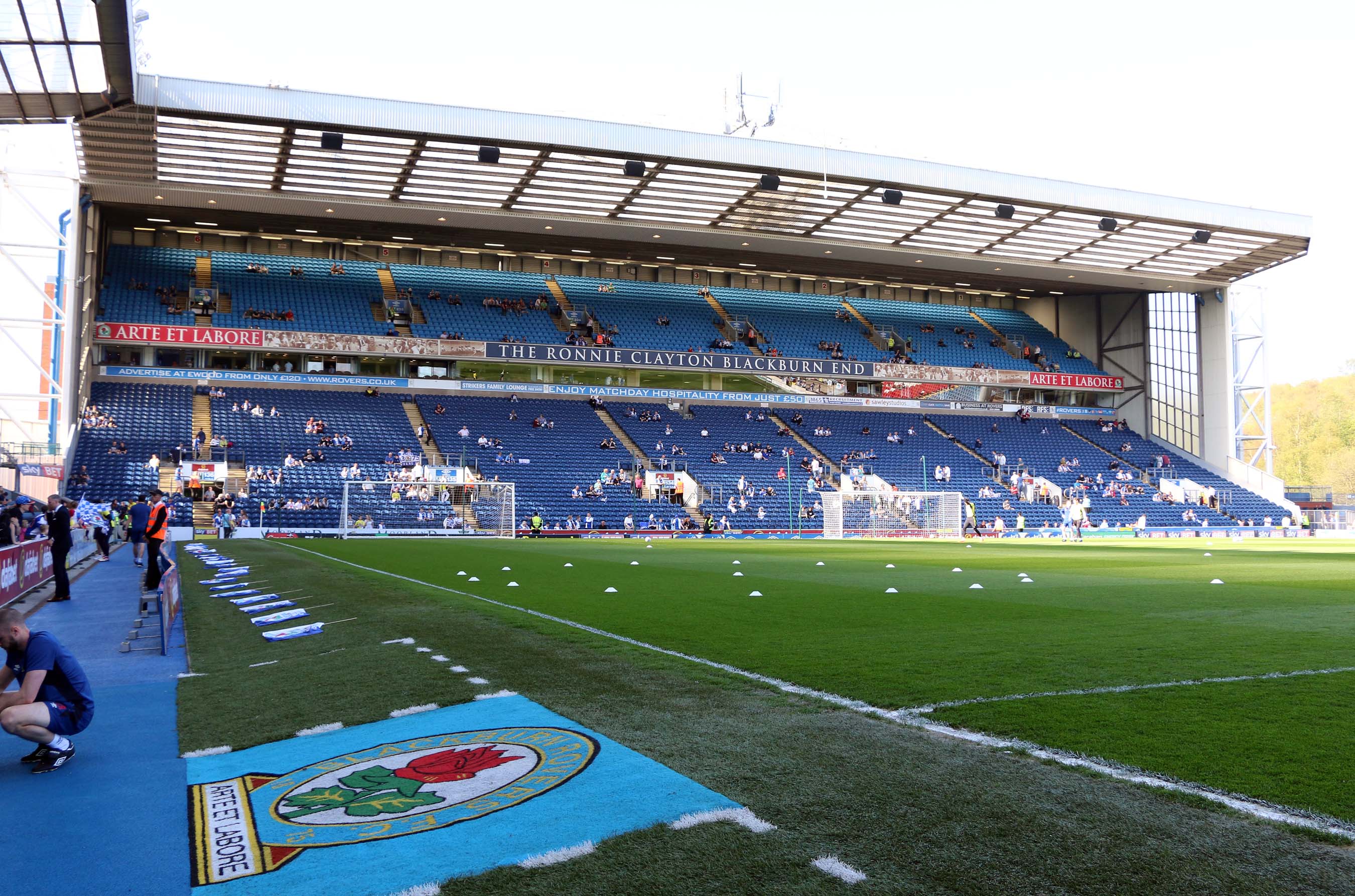 View of The Ronnie Clayton Blackburn End Stand.